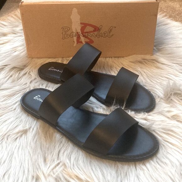 𝅺Bonnibel Dotty Black Double Strap Sandals - Picture 2 of 4